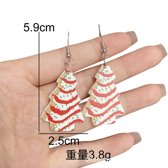 Wholesale Christmas Cartoon Acrylic Earrings Fashion Jewelry Accessory for Gift MOQ≥2