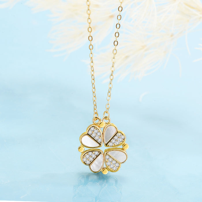 Wholesale Pure silver necklace with heart-shaped magnet that does not fade collarbone chain