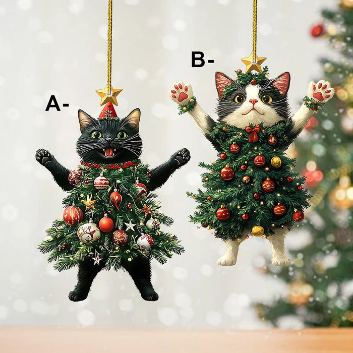 Wholesale Christmas wear Christmas tree kitten suitable for keychain bag car backpack pendant
