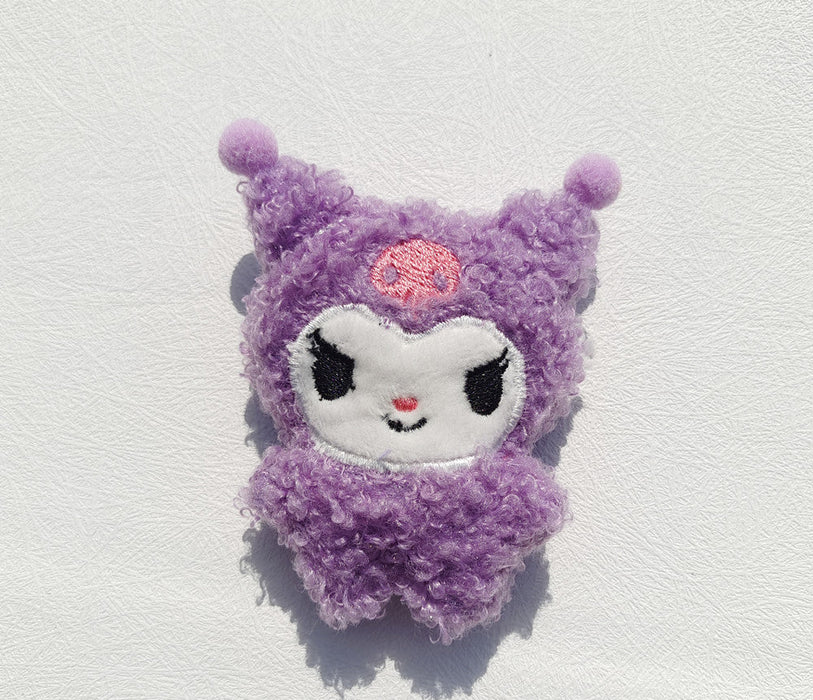 Wholesale New cute cartoon plush doll brooch curly hair decorative doll pendant