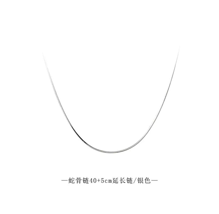 Wholesale titanium steel round snake bone chain plain chain round snake clavicle