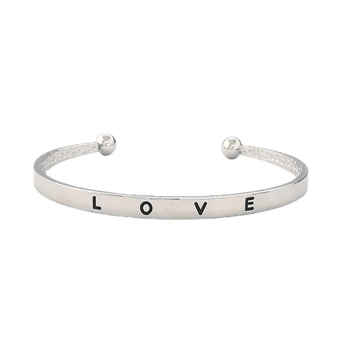 Wholesale C-shaped Minimalist Love Bracelet Women's Metal Versatile English Letter Personalized Bracelet Jewelry