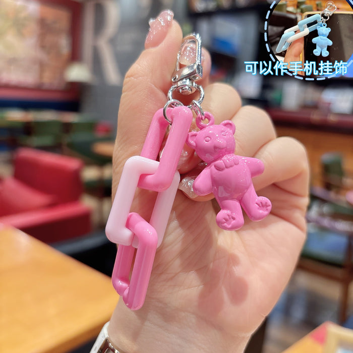 Wholesale DIY Acrylic Bear Keychain Pendant Handmade Earphone Bag Pendant Car Bag Accessories
