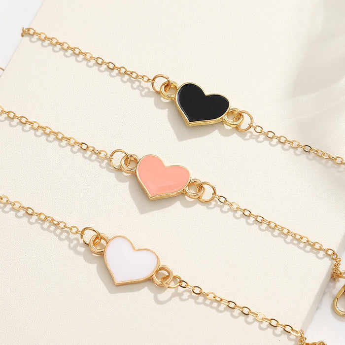 Wholesale Peach Heart Dripping Oil Bracelet Popular Jewelry Love Shaped
