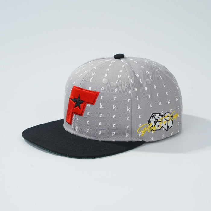 Wholesale Flat edge hat embroidered with letters, hard gray top duckbill cap