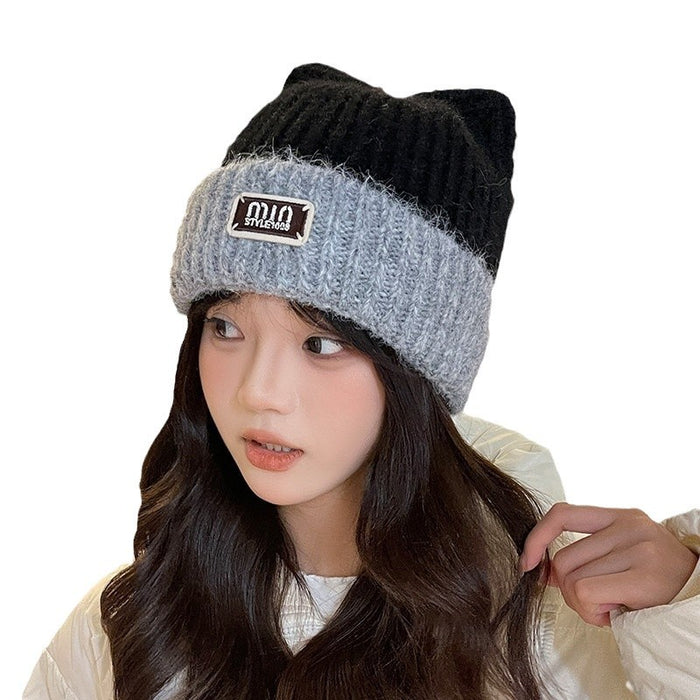 Wholesale Winter Cat Ear Hat Women's Ear Protection Wool Hat Knitted Hat Cute