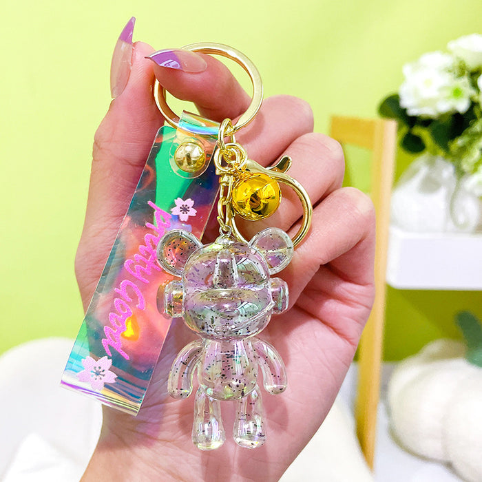 Wholesale Creative colorful pink bear key chain exquisite cute car key chain cute couple bag small pendant