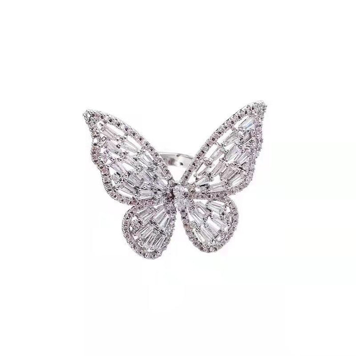 Wholesale Jewelry hollow butterfly ring exaggerated ring bracelet
