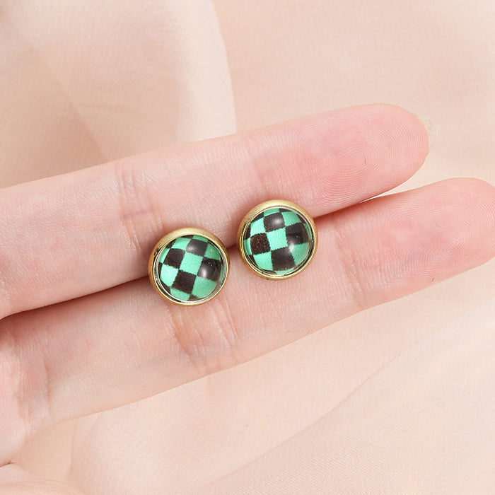 Wholesale Personalized, simple and exquisite DIY button earrings with geometric earrings