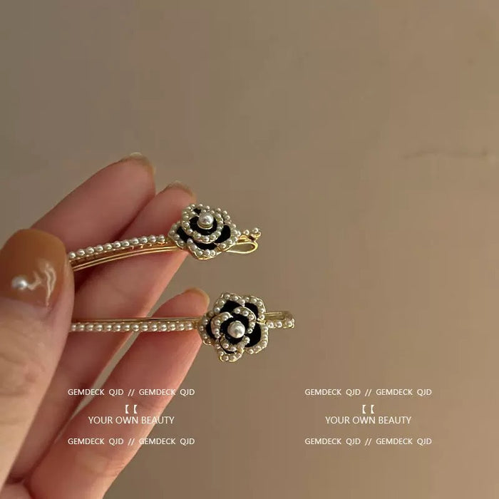 Wholesale A Retro  Camellia Flower Pearl Hairpin Retro  Temperament Hairpin