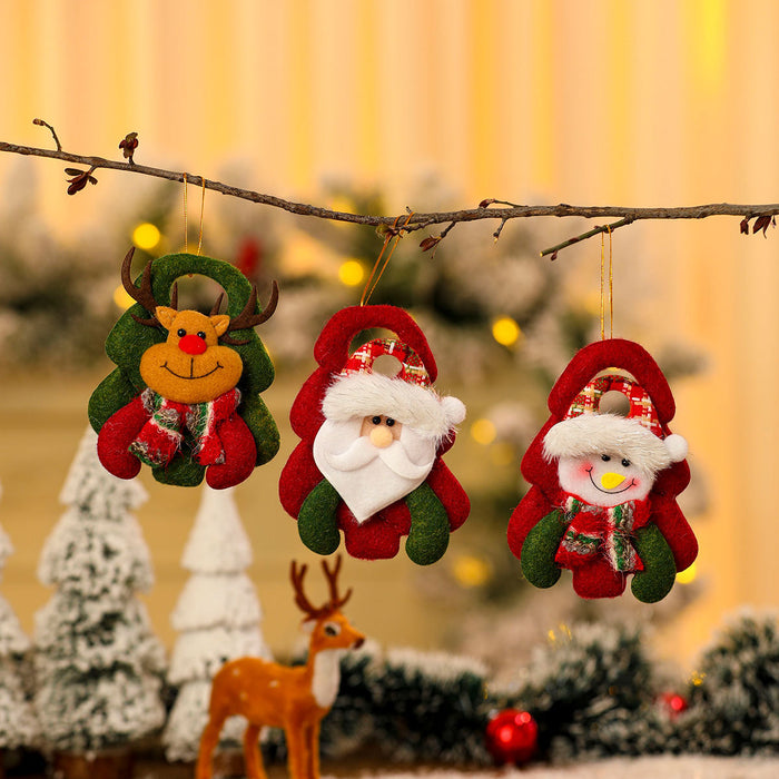 Wholesale Tree-Shaped Christmas Decorations, Christmas Tree Pendants, Christmas Fabric Doll Pendants, Christmas Doll Pendants