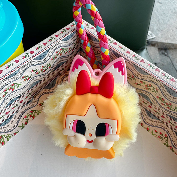 Wholesale Cartoon Plush Leather Lanyard Bag Pendant Girl Heart Big Head Doll Plush Keychain Doll Pendant