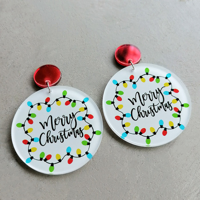 Wholesale 2pcs Acrylic Christmas Tree Teacher's Day Christmas Earrings JDC-ES-HeYi105