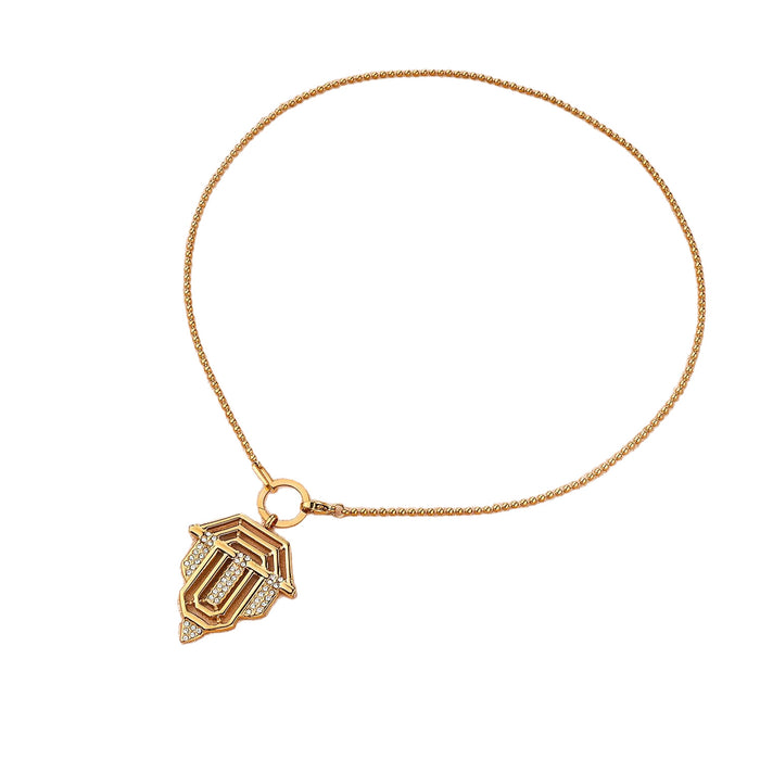 Wholesale Türkiye zircon inlaid shield love pendant fashionable and versatile design star collar chain jewelry