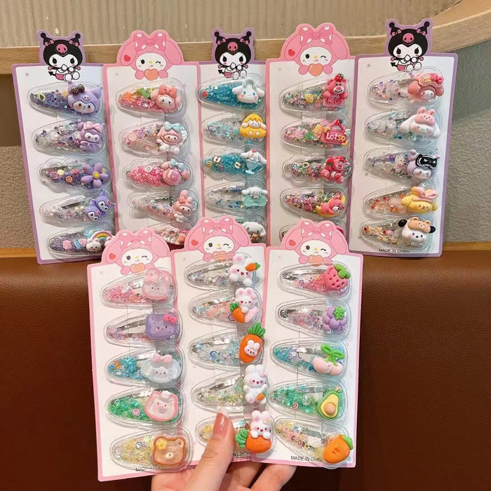 Wholesale Children's Quicksand Cartoon Resin Hairpin JDC-HC-Qinwen002