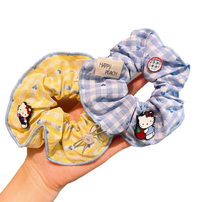 Wholesale Kitten plaid large intestine Hair Scrunchies
