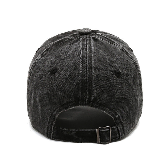 Wholesale Letter printed washed baseball cap, outdoor sun shading retro duckbill cap