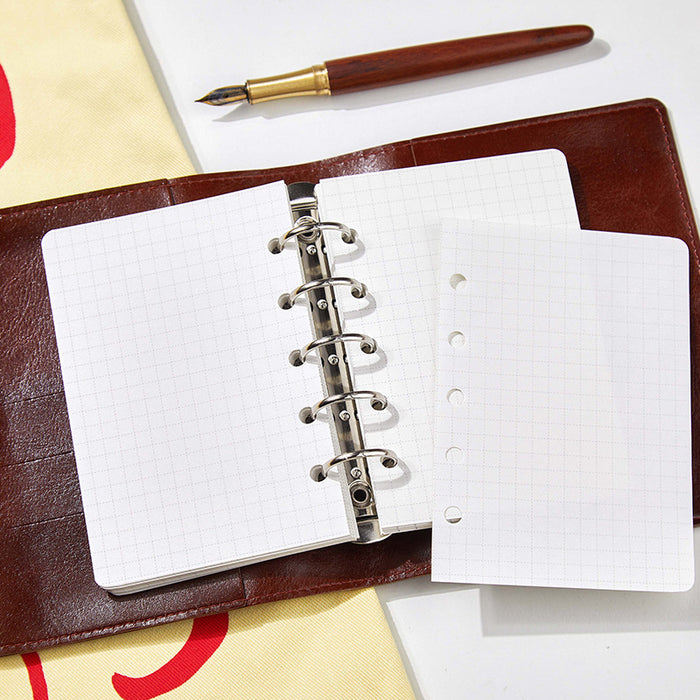 Wholesale Cute A7 Loose Leaf PU Leather Journal Grid Inner Pages Student Notebook