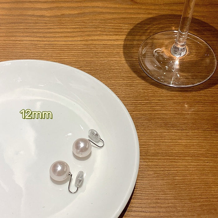 Wholesale Pearl stud earrings, retro ear clips for women without pierced ears