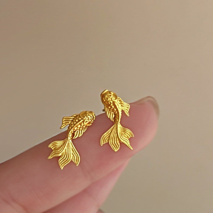 Wholesale Retro metallic butterfly earrings, high-end floral earrings, versatile, exaggerated, niche earrings