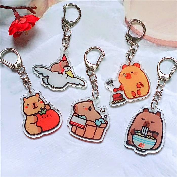 Wholesale Cartoon Keychain Acrylic Double-Sided Key Ring