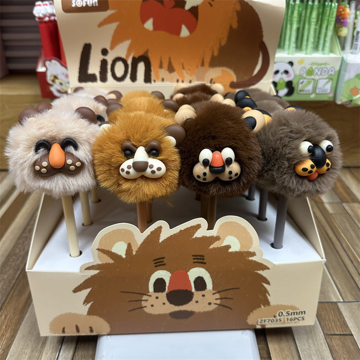 Wholesale Cute animal elephant pom-pom ballpoint pen