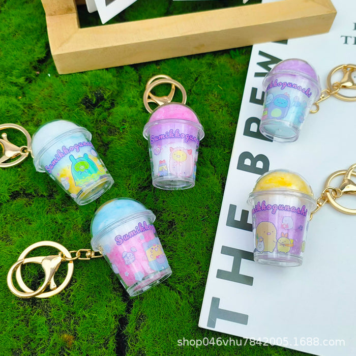 Wholesale Cartoon cotton cup keychain DIY backpack pendant car key pendant ornament