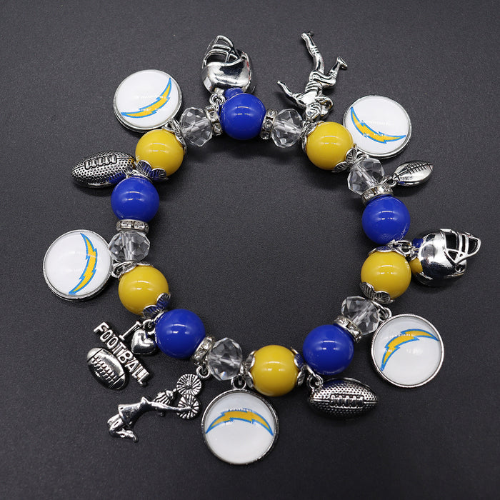 Wholesale Soccer Team Stretch Beaded Bracelet Unisex Steelers Saints