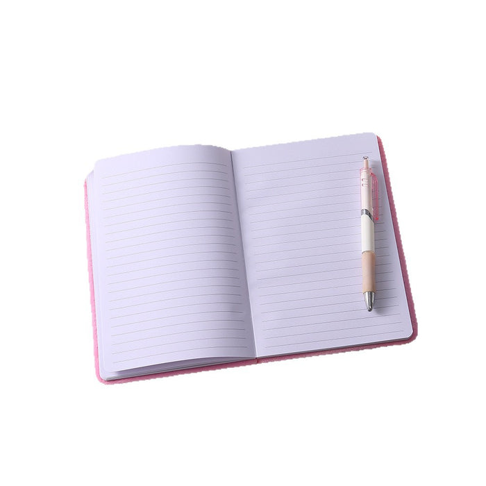 Wholesale Cute plush cartoon notebook Creative children' s high-value plush notebook Student horizontal line notepad