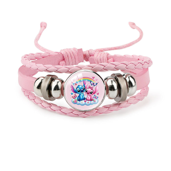 Wholesale Cute Cartoon Multi-Layer Braided Leather Beaded Bracelet
