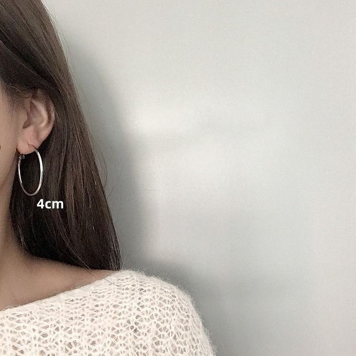 Wholesale Silver needle earrings large hoop earrings elegant earrings