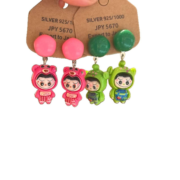 Wholesale Handmade new silver needle fun earrings ear clip niche design