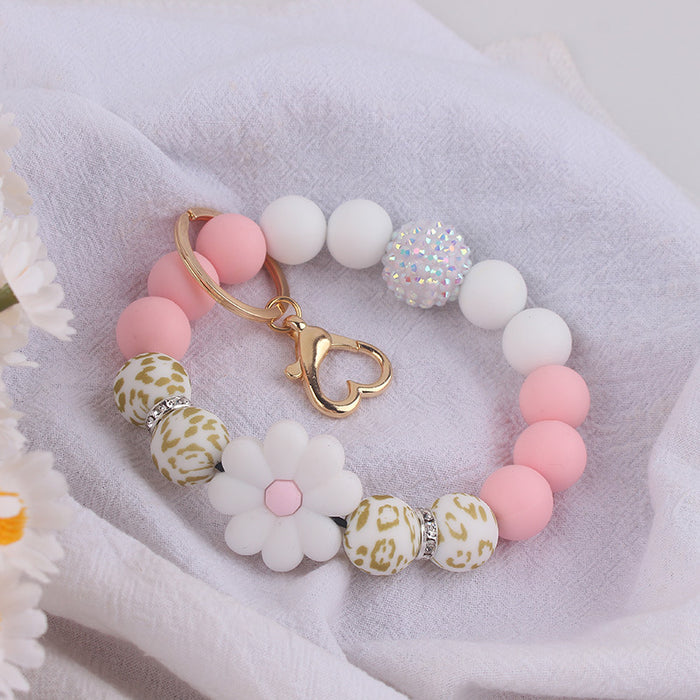 Wholesale Silicone Begonia  Jewelry Silicone Keychain Flower Bracelet