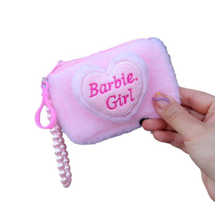 Wholesale Plush Love Letter Backpack Shaped Coin Purse With Zipper Macaroon Street Style Casual Gift For Everyday Storage