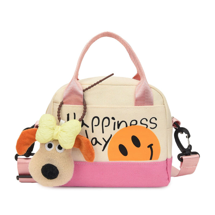 Wholesale Cute smiling face backpack for travel and commuting, hand-held canvas bag