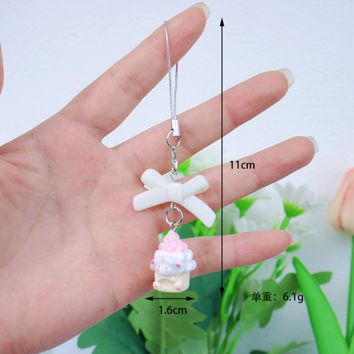 Wholesale Bow shaped phone chain, sweet keychain, bag pendant