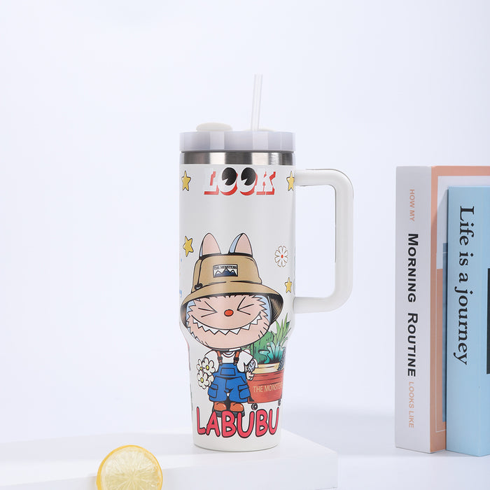Wholesale Cartoon 40oz Car Cup Insulated Water Cup Stainless Steel Insulated Cup Large Capacity Car Cup
