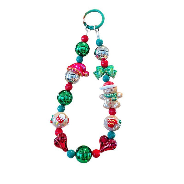 Wholesale Christmas series cartoon beaded keychains