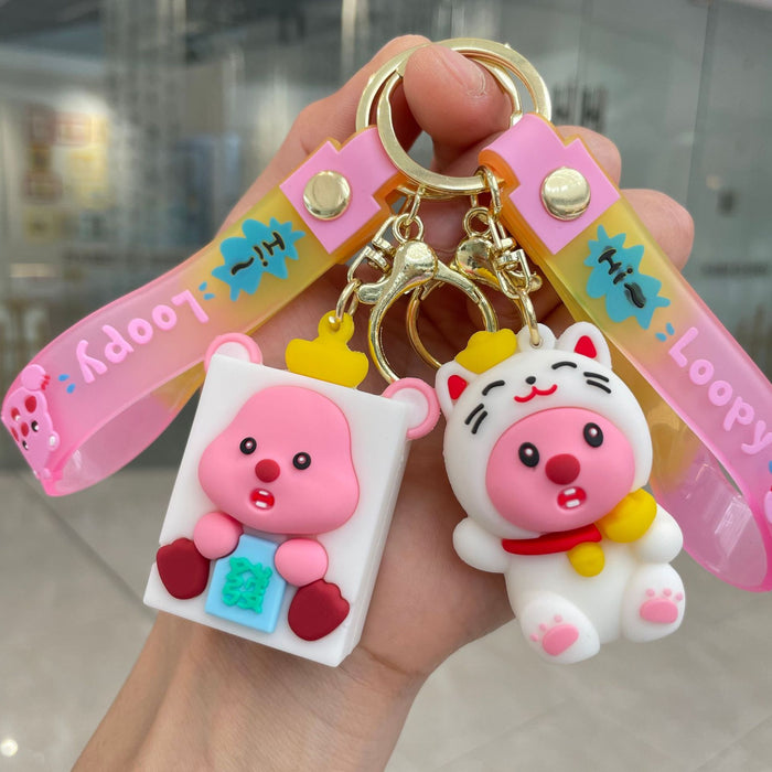 Wholesale Keychain pendant, internet famous figurine pendant, small gift cartoon car keychain