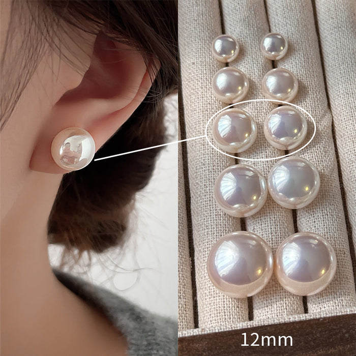 Wholesale  white pearl earrings female S925 silver needle  earrings