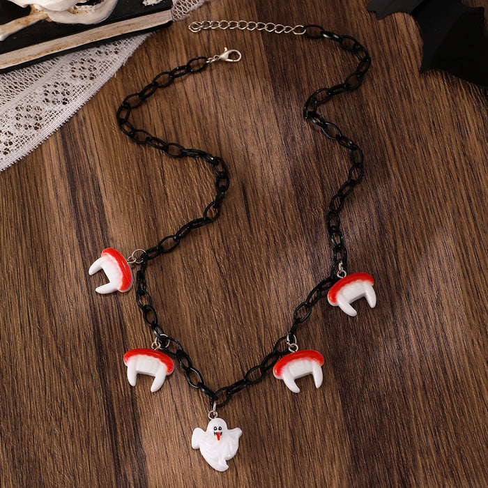 Wholesale  Masquerade Personality Accessories Funny Fun Pumpkin Ghost Cartoon Resin Necklace