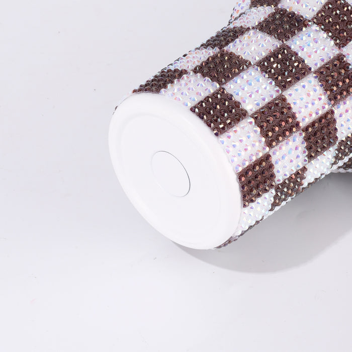 Wholesale Checkerboard Rhinestone 40oz Insulated Tumbler Stainless Steel