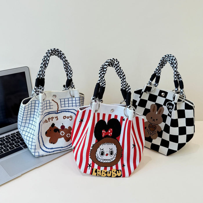 Wholesale Cartoon knitted bag large capacity vegetable basket