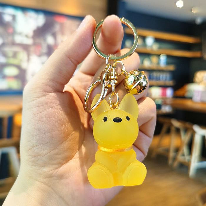 Wholesale Acrylic Matte Crystal Dog Keychain JDC-KC-Tingm029