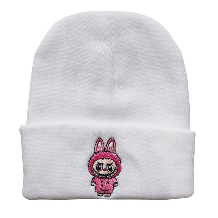 Wholesale Cartoon wool hat embroidered knit hat