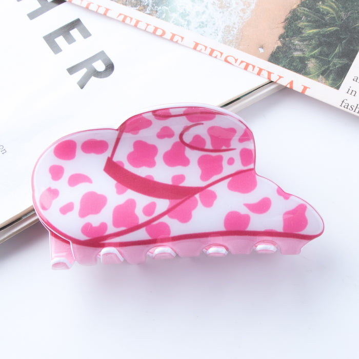 Wholesale Small heart,  sunflower,  cow pattern,  imitation acetate Hair Clips