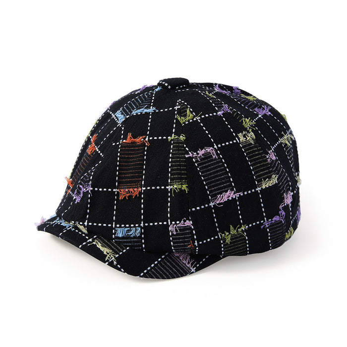 Wholesale Newspaper hat tassel octagonal hat internet famous retro beret sun protection and shading duckbill hat