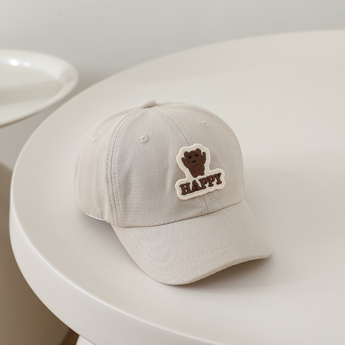 Wholesale Cute Cartoon Kids Baseball Cap Letter Bear Design Sun Hat For Boys Girls