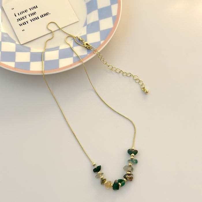 Wholesale Colorful bead necklace, light luxury, niche, high-end, neckchain, summer small fresh necklace