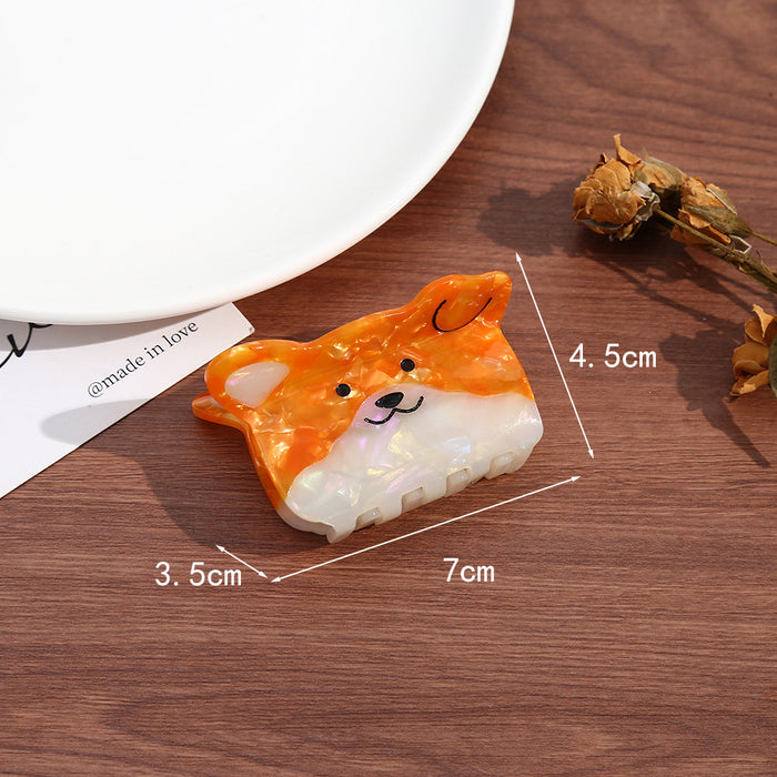 Wholesale Big Face Dog Acetate Claw Hair Clip for Everyday Styling Fashion Accessory
